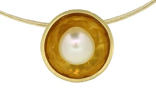 Perlen-Anhänger in Gold mit Diamanten