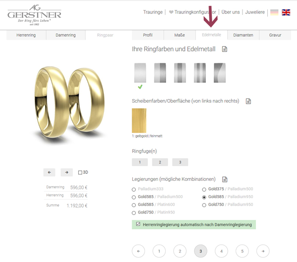 Konfigurator Gerstner Eheringe
